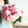 2022 nouveau 7pcs / lot Décor Rose Fleurs artificielles Fleurs en soie Floral Latex Real Touch Rose Bouquet de mariage Accueil Party Design Fleurs