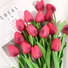 Sztuczne tulipany PU Dotykowy Single Stem Fałszywy Kwiat 34 CM Tulipan Do Domu Wedding Party Office Decor