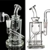 6.3inchs Hookahs Recycler Oil Rigs Small Bong Thick glass Water Bongs Smoking Pipe With 10mm Glass banger