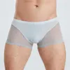 Underbyxor Sexiga Mens Boxers Shorts Ultra-Thin Mesh Transparent Underkläder Cueca Slip Homme Gay Panties Trunks Calzoncillo Hombre