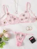 Ellolace Farfalla Intimo da donna Sexy Applique Set di biancheria intima Trasparente Sensuale Lingerie Donna Lingerie erotica Set reggiseno S0825