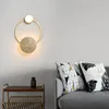 Postmodern copper wall lamp simple living room bedroom bedside lamps retro creative Nordic wall light