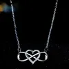 Fashion Pendant Golden Heart-Shaped Lucky 8 Diamond Love Heart Necklace Jewelry