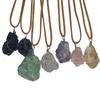 Irregular Natural Energy Crystal Stone Handmade Pendant Necklaces With Chain For Women Men Party Club Decor Jewelry