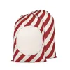 Sublimation Sac à cordon vierge DIY Sacs-cadeaux de fête de la veille de Noël Stripe Plaid Double Face Impression Lin Emballage Storages Hand Tote Ornements