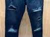 Farection męskie 21FW Wysokiej jakości dżinsy w trudnej sytuacji motocyklowy motocykl Jean Skinny Slim Risped Hole Stripe Modne MX1 Opalizowanie 2490