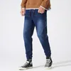 Jeans masculinos Primavera Autumn Black Blue Cargo Men Strelited Denim Jogger calças de folga harém jean calças plus size 6xl 7xl 8xl