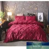 Vit Duvet Cover Set Pinch Pleat 2 / 3pcs Twin / Queen / King size-sängkläder