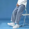 Männer Hosen Gerade Jeans Männer Blau Lose Denim Hosen Übergroße Streetwear Casual Einfarbig Knöchel Länge Frühling Y787