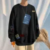 Jesień Wiosna Bluzy Bluza Męskie Biały Luźny Hip Hop Pulk Sweter Streetwear Casual Moda Ubrania Oversize 5XL 210728