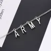 2021 Bangtan Meninos Jimin Pingente Colar Kpop Fan Jewelry Liga de moda carta do exército Colares Best-Friend Bijoux