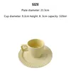 Dishes & Plates Creamy Yellow Matte Dinner Plate And Coffee Mug Korean Simple Solid Color Striped Home Breakfast Round Daily Tableware