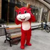 Performance Animal Cow Red Mascot Costumes Halloween Fancy Party Robe Cartoon Characon Carnival Noël Pâques Advertis Advertising Birthday Party Costume Tenue