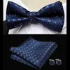 Bow Ties Silk Men Tie Set Polyester Jacquard Woven Necktie Bowtie Suit Vintage Red Blue For Groom Business Wedding Party Donn22