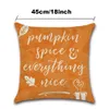 45*45cm kussensloop linten kussensomvatten Happy Fall Thanksgiving Day Soft Linnen Pillow Bus Cushion Cover Home Decor XVT0127