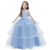 Robe de filles sans manches demoiselle d'honneur de mariage robe de bal enfants robes pour filles élégante robe de princesse vêtements pour enfants 210303