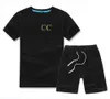 2021 New Luxury Logo Designer Boy T-Shirt Pants 2-7 Years Set Children Brand Children 2 Piece Cotton Clothing Set Boys Fashion Apparel