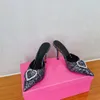 Cinderella dress luxury single shoes pointed bright wedding slippers thin high heels 9cm love sexy elegant temperament size 35-41