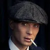 Wool Newsboy Caps Men Herringbone Flat Gatsby Cap wełniane czapki golfowe w stylu Vintage Hat Winter Peaky Blinders260n