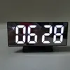 Allarme digitale multifunzione Display a LED Orologio a specchio Snooze Time Comodino Desktop reloj despertador con cavo USB 210310