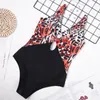 Damenbadebekleidung Damen 2022 Bikini Tanga Hohe Taille Sexy Leapard Gedruckt Einteiliger Badeanzug Weibliche Beachwear Badeanzug Schwimmen