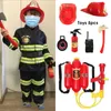 Jungen Feuerwehrmann Cosplay Karneval Party Halloween Schule Leistung Uniform Kostüm Jobs Rollenspiel Feuerwehrmann Fancy Toys Sam Set Y0913