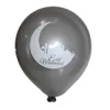 Goud zilver ballon eid mubarak brief gedrukt ronde latex ballon 10 inch gelukkige eid ballonnen islamitische eid mubarak decoratie