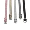 S2746 Spring Europe Women's Decoration Slim Clothes Jeans Belt Eyes Metal Needle Round Buckle Simple PU Leather Glitter Belts