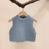 Baby Girls Solid Sleeveless Pullover Sweaters Baby Boys Knit Vest Sweaters Kids Sweater Toddler Autumn Outerwear 210226