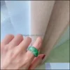 Band Rings Jewelry Bohemian Colorf Transparent Acrylic Resin Ring For Women Irregar Geometric Square Wedding Engagement Trend Drop Delivery