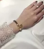 豪華な品質のパンクブレスレット南京錠ペンダントと本革 18 k ゴールドメッキ女性 engagmen ジュエリーギフト送料無料 PS8240