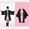 Yetişkin Çocuk Anime Demon Slayer Kimetsu Hiçbir Yaiba Tanjirou Kamado Nezuko Zenitsu Shinobu Cosplay Kadın Kimono Cosplay Kostüm Peruk 1025