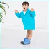 Vilead Cute Dinosaury Polyester Baby Raincoat Utomhus Vattentät Coat Barn Impermeable Poncho Boy Girl Jacket Gift 220217