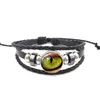 Animal Dragon Eye Glass Cabochon Time Gem Bracelet Vintage pu leather adjustble Braided Bracelets bangle cuff women men Fashion Jewelry will and sandy