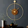 Proste Creative Clock Clock Art Nowoczesny Nordic Moda Metal Silent Wall Clock Round Wand Klok Dekoracji DJ60WC H1230