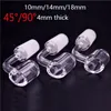 Acessórios para fumar 4mm de espessura Club Banger Domeless Quartz Prego 10mm 14mm 18mm feminino masculino 90 45 graus 100% de quartzo banger pregos para bongo