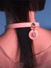 Anpassad handgjord läder eyeball choker krage kvinnlig hängande halsband nacke armband smycken netto röd neo-gotisk kort stycke
