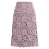Женщины юбка бархат плюс размер кружева элегантные офисные юбки женские карандаш бандаж юбка для женщин юбки длиной колена высокая талия 210309