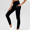 Pantalones de cintura alta Legging Bolsillos Fitness Bottoms Running Sweetpants para mujeres Pantalones deportivos personalizados Entrenamiento Yoga Pantalones Ropa deportiva 210929