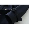 Obrix 3 stile casual femminile primavera trench con scollo a V doppio petto tasche a maniche lunghe cintura trench per le donne 201103