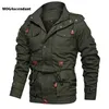 Men's Winter Cotton Parkas Thick Warm Bomber Jacket Male Outwear Fleece Hooded Multi-Pocket Tactical Military Jackets Overcoat 211104