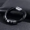 Bangle Moda Moda Simples Multi-camada de couro Metal Metal Magnetic Bracelet Bracelet Men's Men's Trendy Casual Party Jewelry Gifts