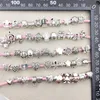 60 pièces/lot de Styles mixtes en alliage tibétain plaqué argent, gros trou, perles amples, breloques, accessoires de fabrication de bijoux pour Bracelet et collier, vente en gros