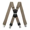 Heavy Duty Suspenders 4 Clips X Shaped with Iron Ring Adjustable Elastic Jean Pants Trouser Belt Work Suspender for Men Fashion