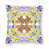 Cuscino/cuscino decorativo con piastrelle azulejo portoghesi, federa blu Delft, divertente