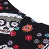 OTEN Halloween Abito estivo da skater elegante Vintage Red Sugar Skulls Stampa floreale anni '50 rockabilly Evening Party Abiti taglie forti 21313R