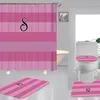 8 Stil Home Dusche Cartains Anti Peeping Badezimmer Brief Vorhang EL WC-Abdeckung Matten vierteiliges Set207j