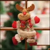 Dekorationer Festlig trädgård Ornament Hängsmycke Julklapp Santa Claus Snowman Tree Toy Doll Häng dekoration för hemfesttillbehör dbc