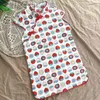 Girl Dress Chinese Style Summer Dress for Kids Girl Fruit Printed Girl Elegant Dress Children Clothes Kids Wear 210715