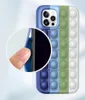 Пережитие стресса Pop Fidget Toys Push Bubble Silicone Case для iPhone 13 12 11 Pro Max 6 6S 7 8 плюс X XR XS XSMAX мягкая игра